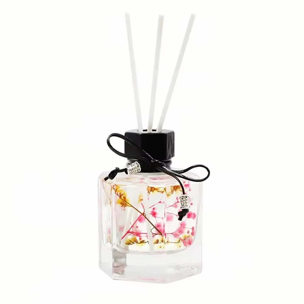 Elegant Square Reed Diffuser Glass Bottle Elegant Design Luxury Reed Diffuser Home Fragrance For Toilet Fragrance Jar