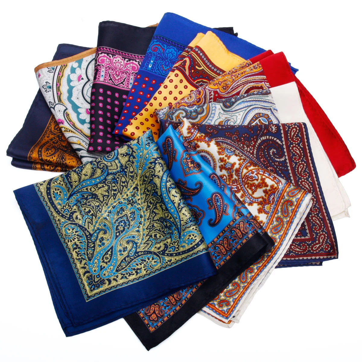 Colorful 100% Silk Pocket Square Fashion Suit Pocket Squares Floral Designs Printed Handkerchief For Men