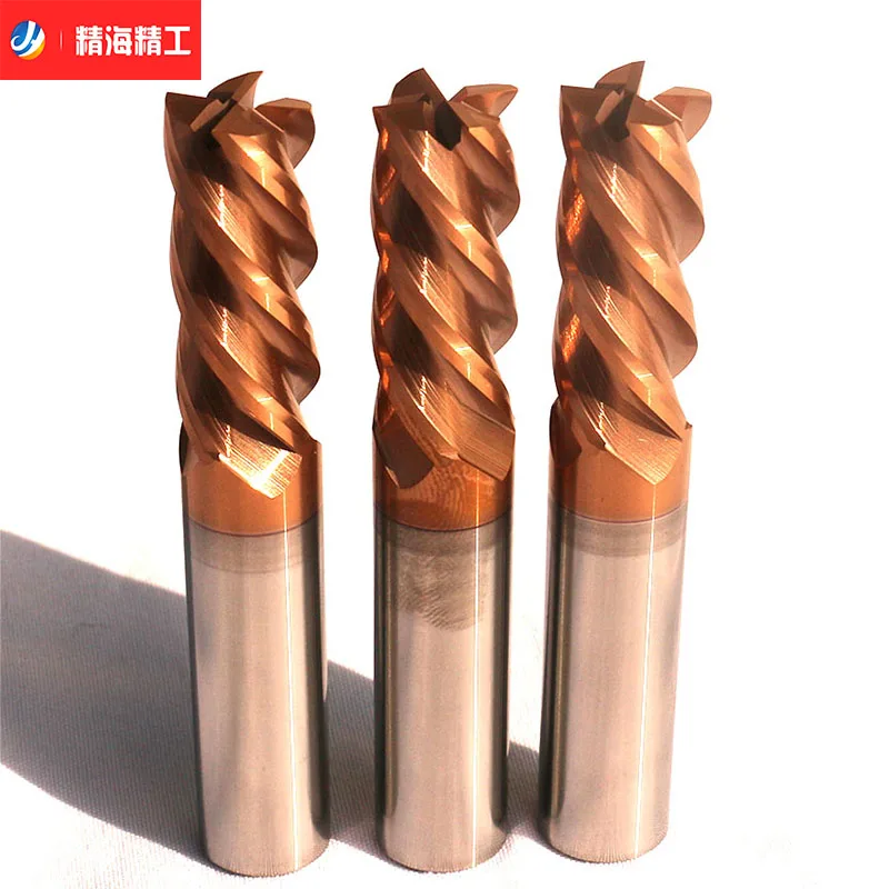 Solid carbide for CNC machine tools Jinghai end mill with large helix helix angle 45 degree Left-hand milling cutter Back edge