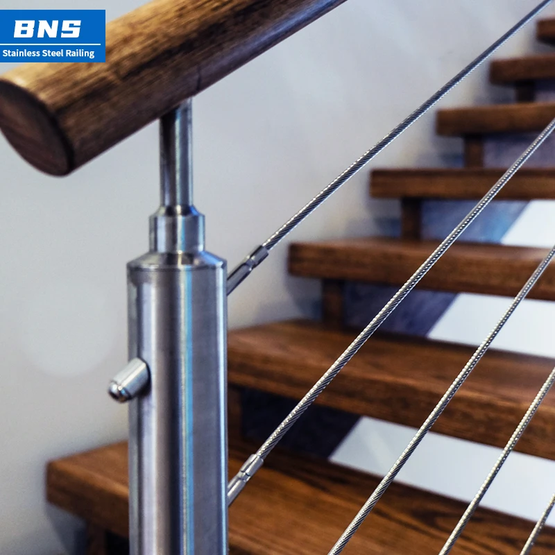 BNS Wholesale High Quality Stainless Steel Balcony Rope Cable wire railing for Architectural decoration balustrade veranda