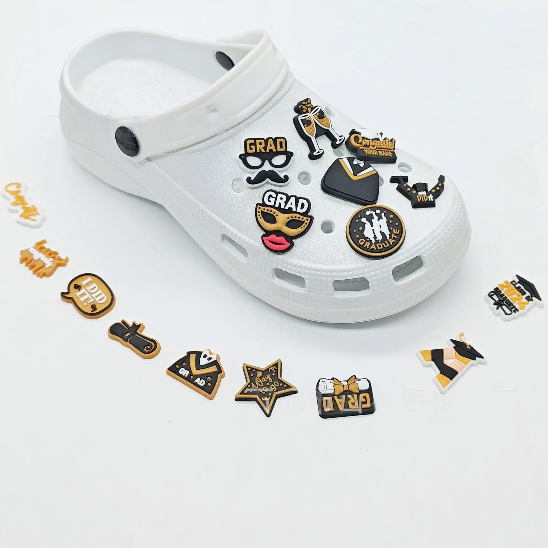 2024 New arrive pvc shoes charm College Graduation Season Student gifts celebrate graduation shoe decoration for gsrden shoes