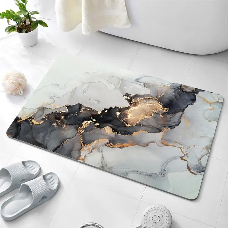 Customized Absorbent Foot Shower Room Super Absorbent Mud Pad Bathroom Luxury Bathroom Set Luxury Diatomite Mat