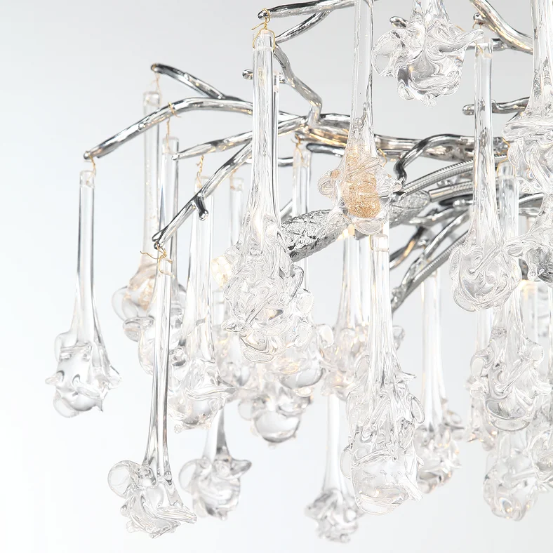 Crystal Drops Tree Branch Living Room Restaurant Luxury Hotel Villa Crystal Chandelier