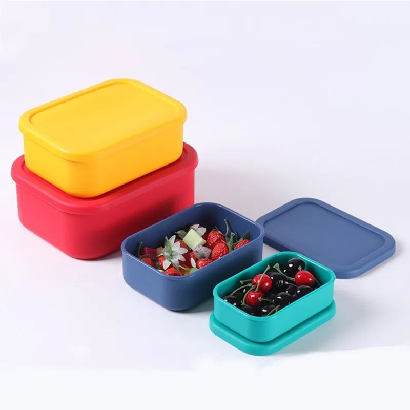BPA-Free Personalized reusable office adult food storage container  silicone leak proof bento lunch box