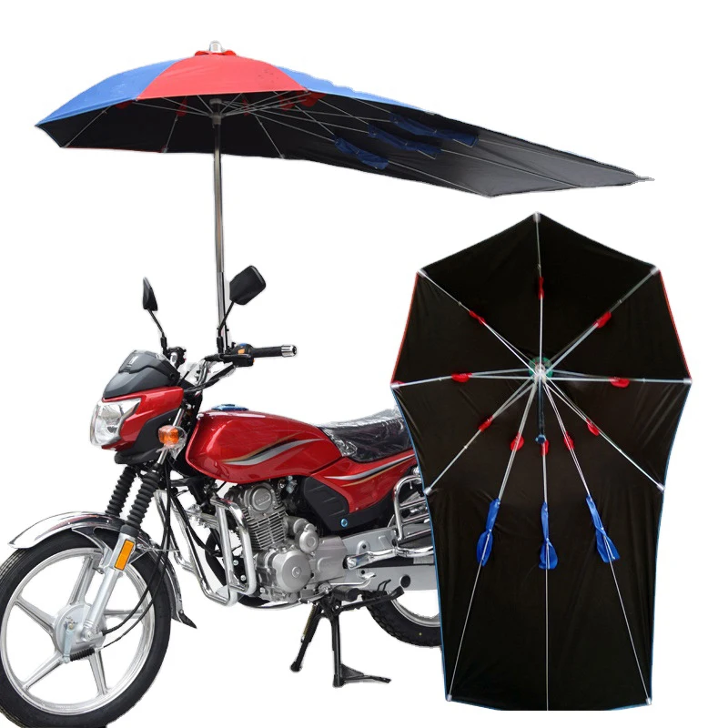 Outdoor Windproof Sunshade Easy Remove Durable And Strong Electric Bike Promotional Scooter Motorcycle Bicycle Umbrella