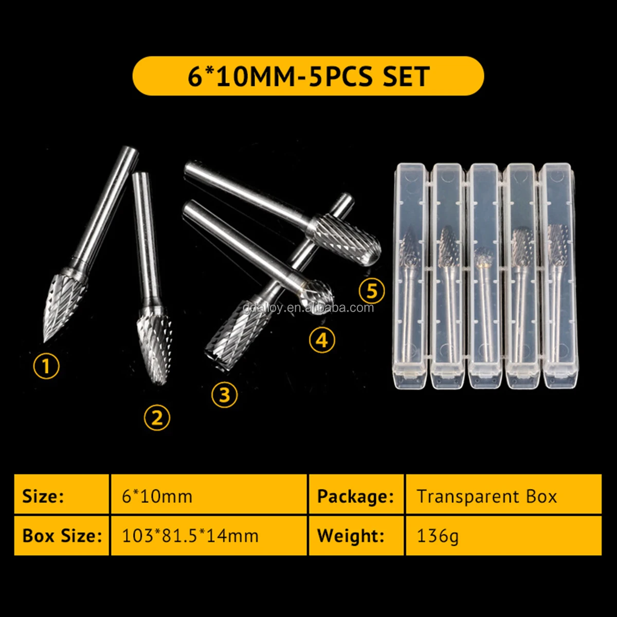 10pcs Carpenter Tungsten Steel Carbide Rotary File Set for Woodworking