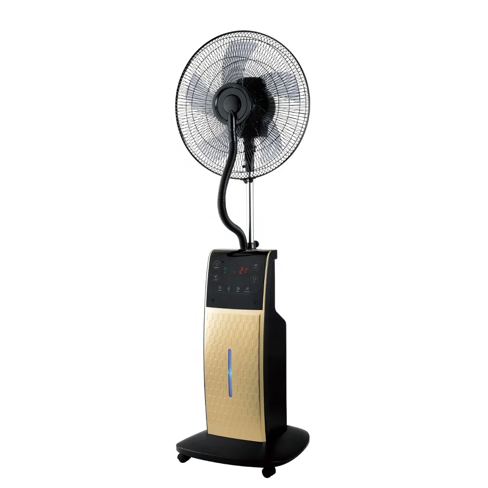 Deluxe 16 Inch Misting fan Adjustable height Living room Bedroom Cooling Pedestal fan with Remote Control