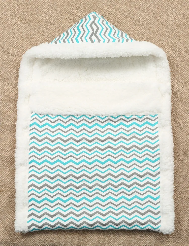 Newborn Knit Plush Receiving Blanket Stroller Wraps Warm Envelope Sleeping Bag