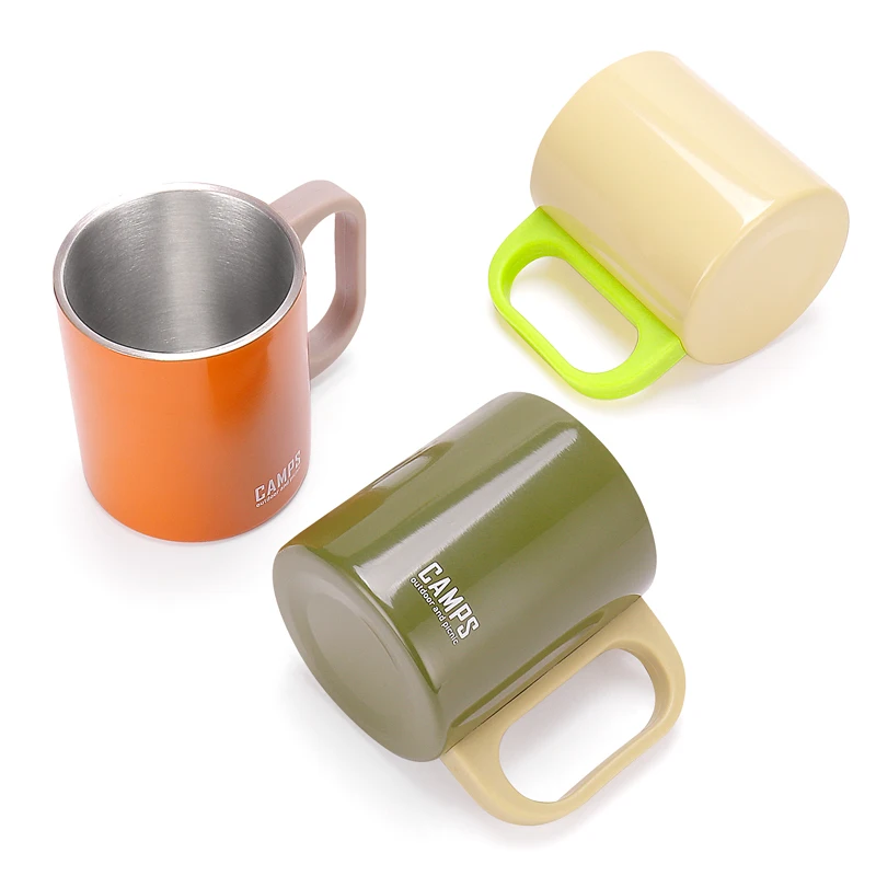 220 ml New Products Mini Shape Stainless Steel  Gift Camping Mug 304 Double Wall Colored Coffee Mug With Handle