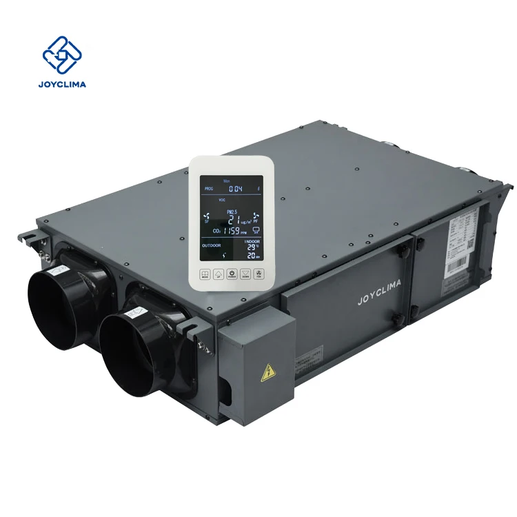 cross flow heat exchanger for ventilation and heating system EC fan fresh air heat recovery ventilation unit