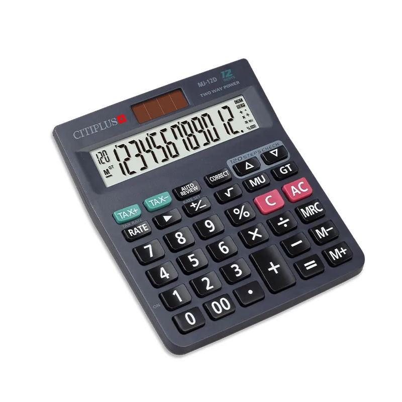 Calculator Wholesale Manufacturer That Supports Custom Oem Customization Solar Desktop Office 12-Digit Calculator