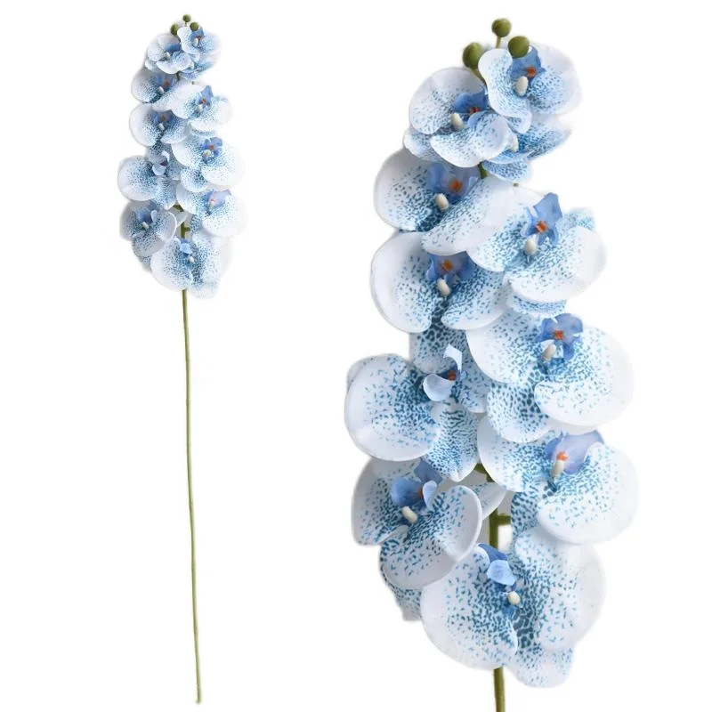 Fuyuan 105cm high 11 flower heads 3D print  matt satin fabric  Phalaenopsis orchids real touch artificial flowers