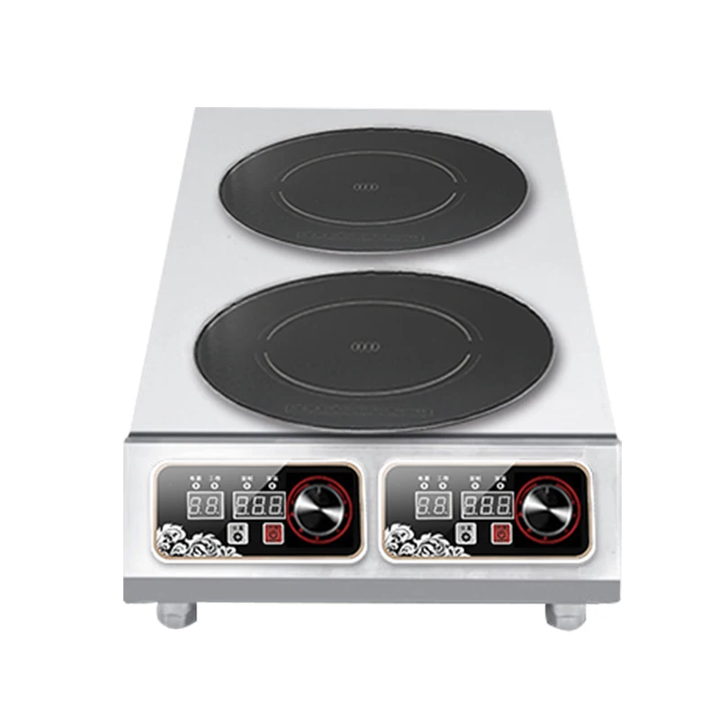 Commercial use cooking stove electric induction cooker wide steel frequency conversion hob stovetop 220V double 2 burner
