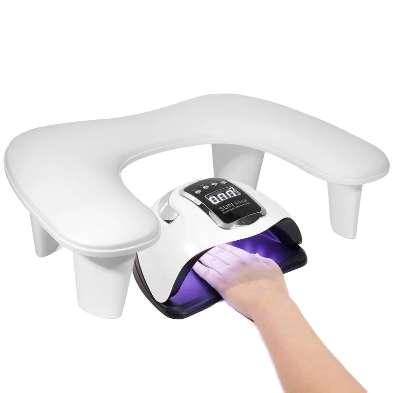 wholesale beautiful salon nail table home manicure leather hand pad foot bracket nail U-shaped pillow leather tilt soft pillow