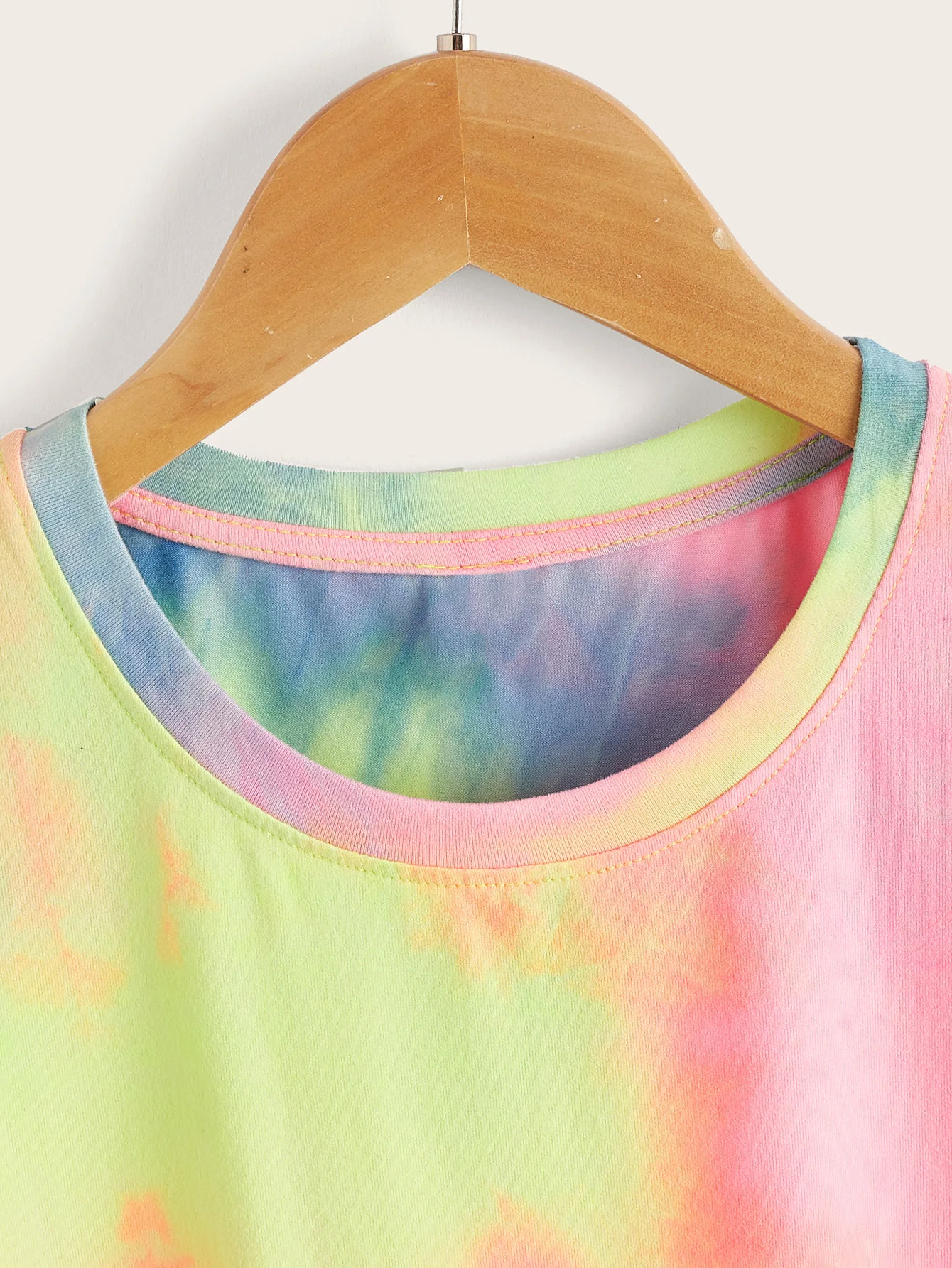 Vintage Girl Tie-dye Tshirt Short Sleeve Unisex Kids Tops Children Casual T Shirts For Summer Size 8-14 Years