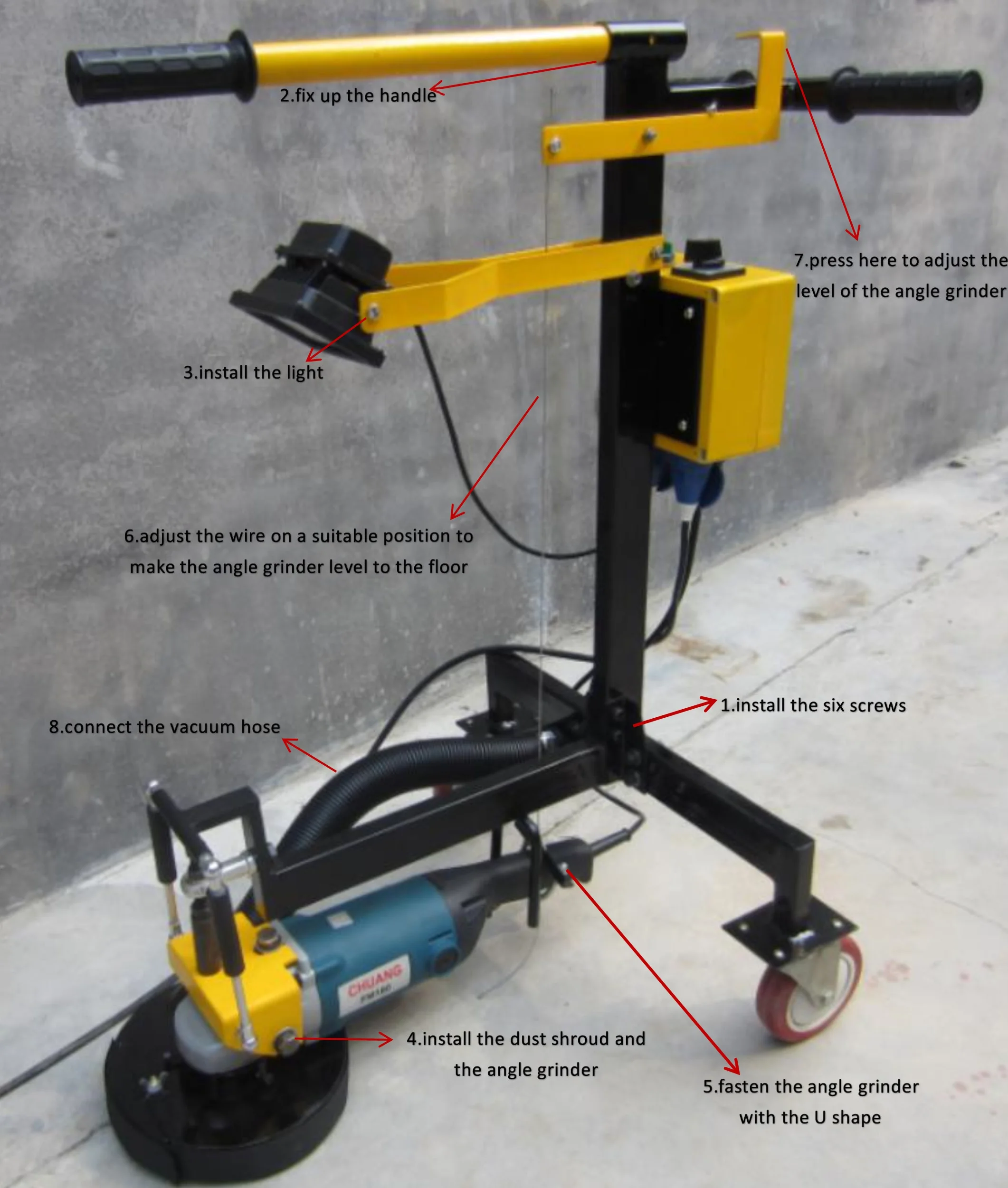 small stand up hand held walk behind  edger concrete terrazzo floor corner edge grinder