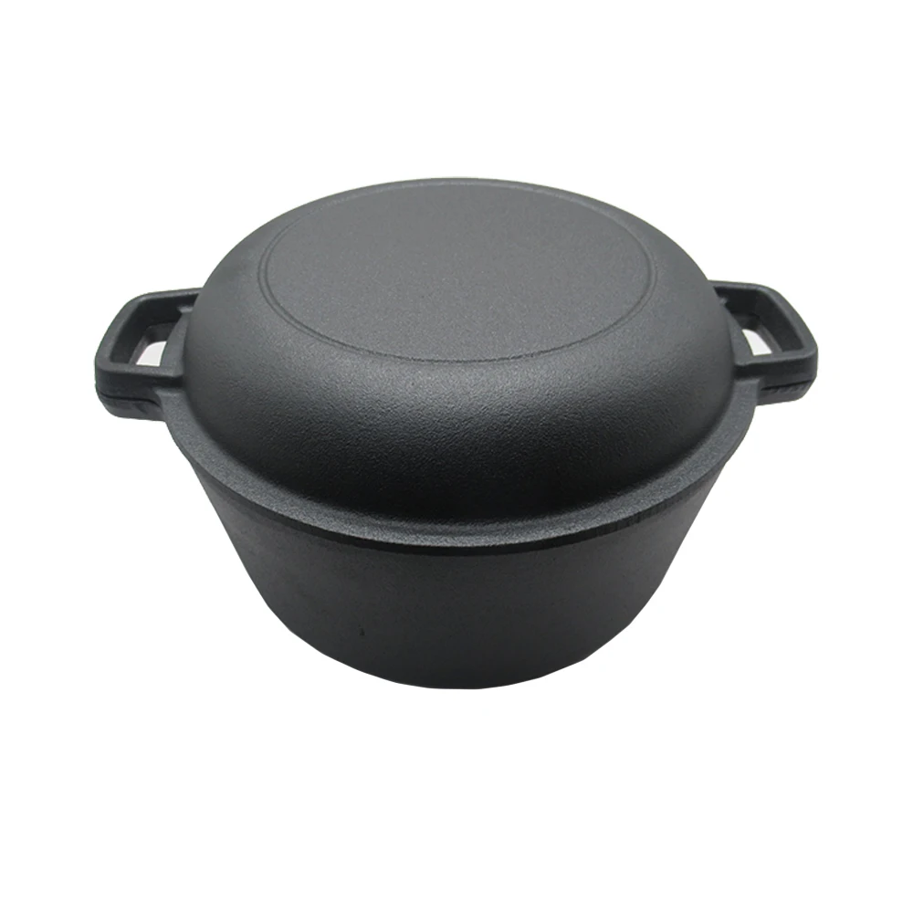 Factory High Quality Whole body Stockpot Black Cast Iron Dutch Oven Cast Iron Serving Pot Outdoor Camping Dutch Oven