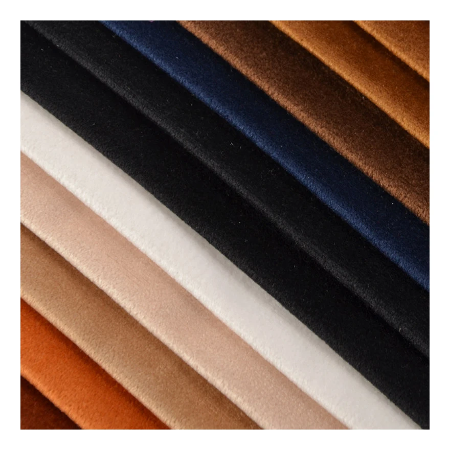 Popular Dark Blue Navy Brown Soft 100% Polyester Upholstery Plush Velvet Fabric