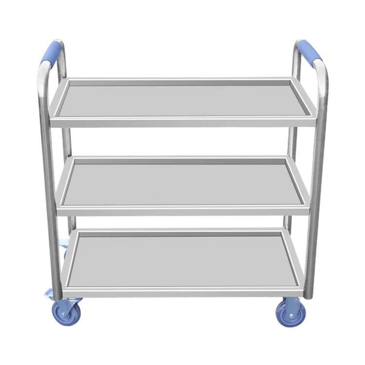 Dimensions custom three-tier stainless steel dining car Hotel hand pushed dining car can be assembled with removable trolleys