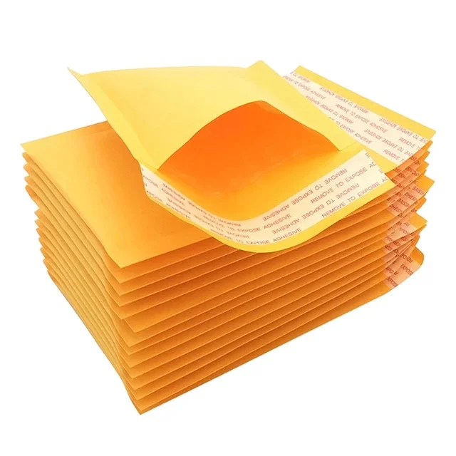 China Supplier Protective Yellow Kraft Mailers Air Bubble Lined Bags