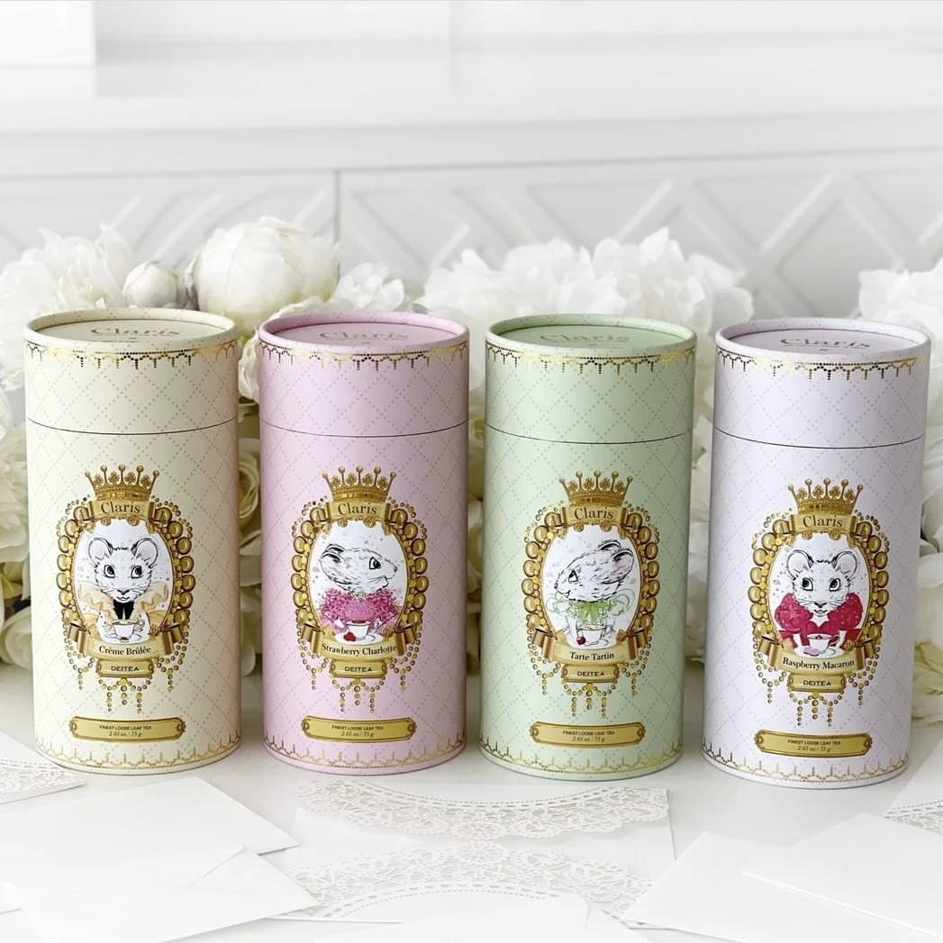 Custom print Paper Can Cylinder Design Tea  cookie Cereal Gift Cardboard Packaging round Box Chocolate powder biscuot Paper Tube
