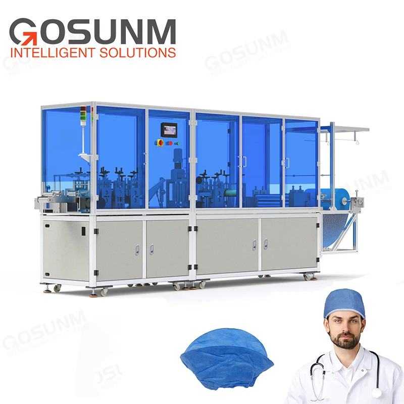 Gosunm New Design Full-automatic High-speed Strap Disposable Non-woven Surgery Hat Making Machine