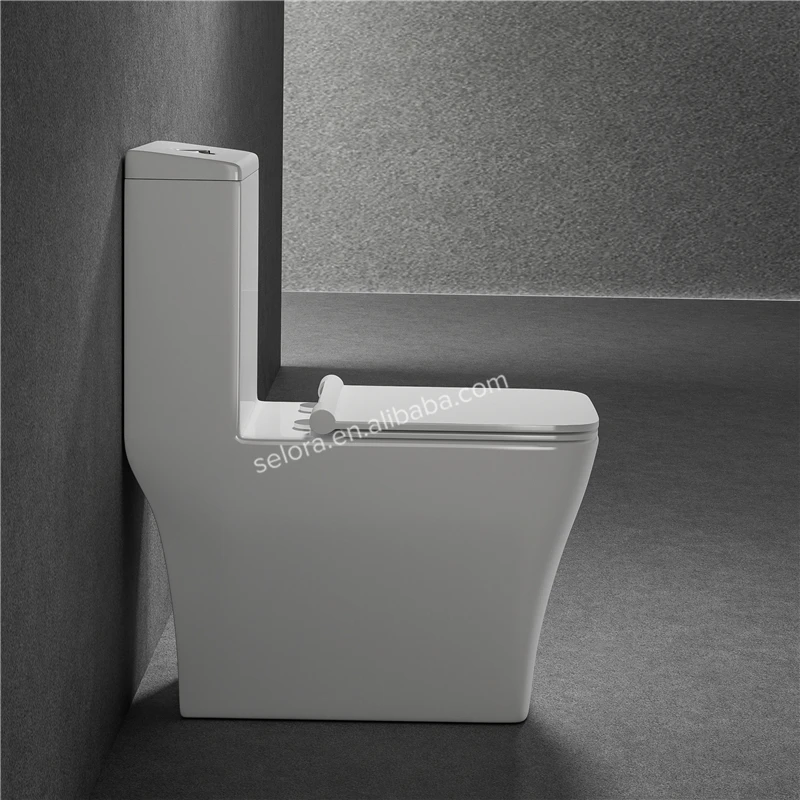 New design modern bathroom s trap square Washdown one piece ceramic WC toilet in white color