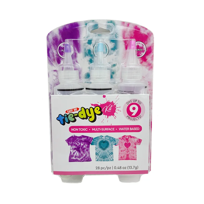 3 Colors Tie Dye Kit Textile Paint  Tie Dye Powder Permanent Dye for Clothes and Sock