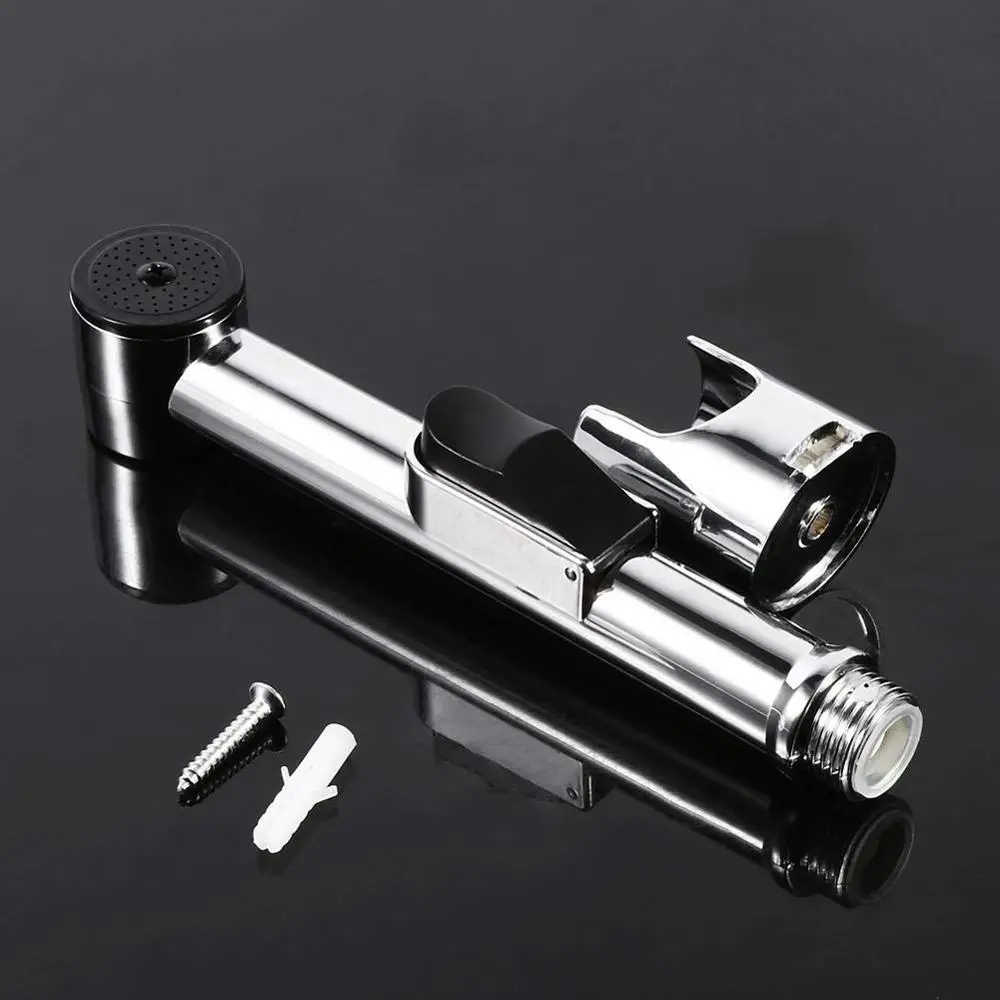 Chrome ABS wall mount horizontal shattaf sprayer handheld portable health faucet