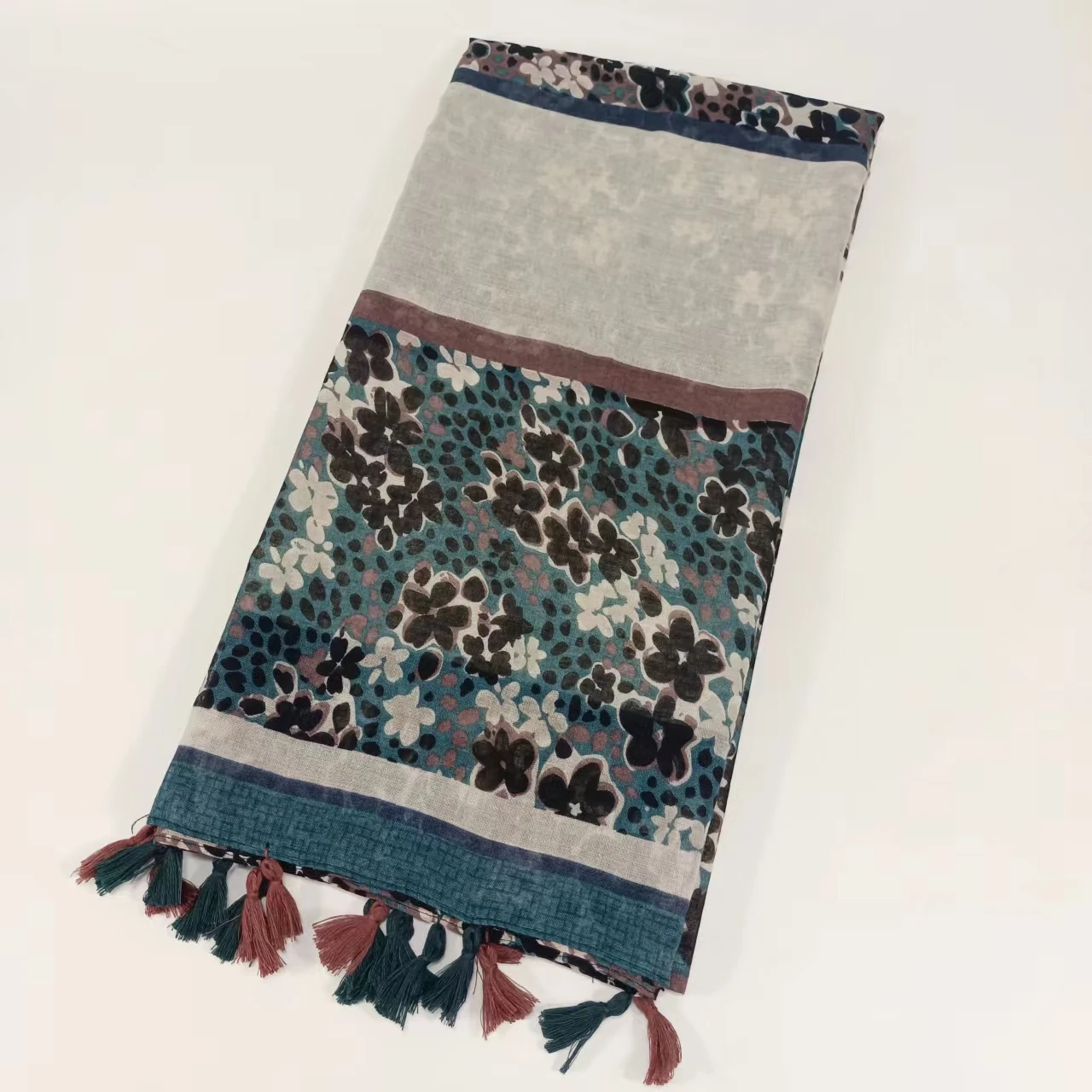 Wholesale Customized Ladies Printed Cotton Viscose Turban Shawl Fashion Patchwork Pattern Cotton Scarf