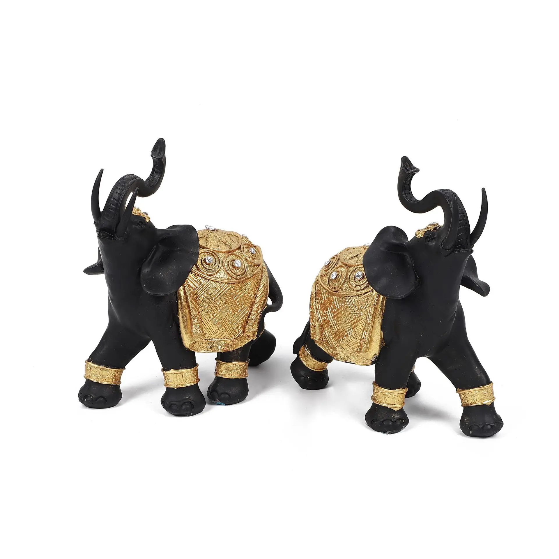 Black Thailand Elephant Statue Home Decor Resin Small Baby Elephant Statue