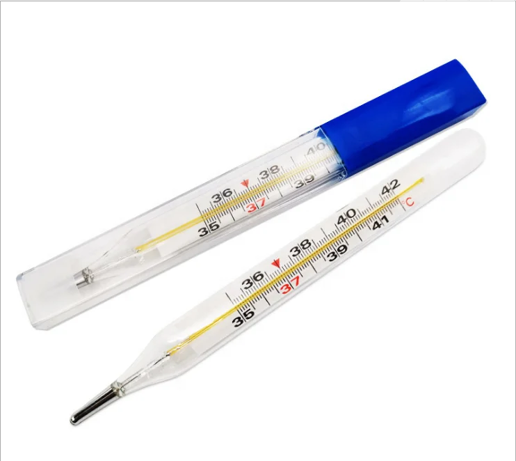 Home or hospital use&medical Large Size Oral mercury thermometers clinical Glass Oral Mouth Armpit red mercury thermometer