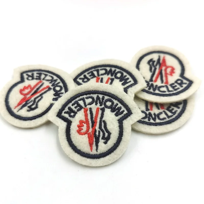 Custom Logo Wholesale Heat Press Twill Felt Fabric Iron-on Chenille Embroidery Patches For T shirt Clothes
