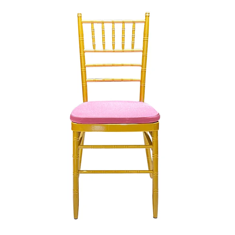 Wholesale Morden Golden Transparent White Metal Portable Party Banquet Event Wedding Hotel Chair