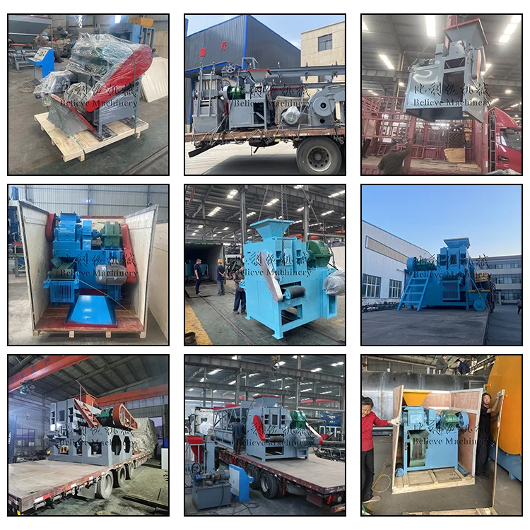 Believe Machinery bbq charcoal coal powder coconut charcoal wood briquettes making machine briquette press machine price factory