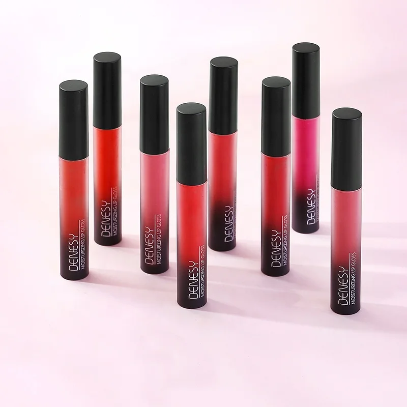 Поставщик, косметический бархатный матовый подтягивающий блеск для губ, оптовая продажа, пигмент, прозрачный блеск для губ с фирменной этикеткой