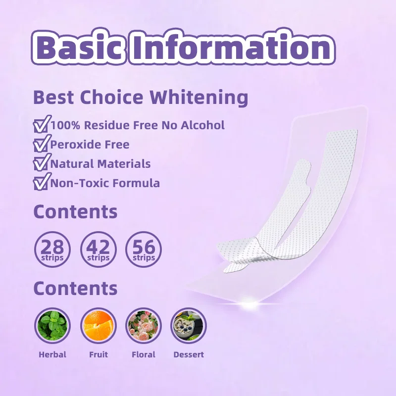 High Quality Tooth Whitening Bleaching Strips Teeth Stain Remover High Viscosity Teeth Whitening Home Strips 21 Treatments