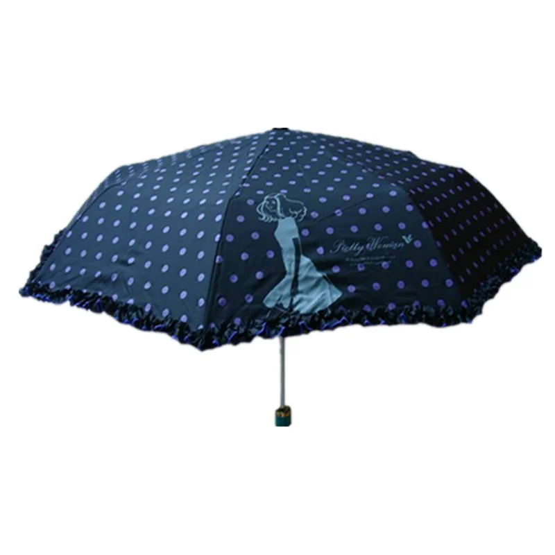 small size light weight fan advertising gift rain gear paraguas three folding umbrellas