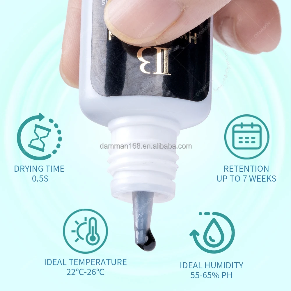 Korea IB Ibeauty Hyper Bond Glue Strong 0.5s 5ml Fast Drying IB Cyan Cap Glue 7 Weeks Retention Grafted Eyelash Extensions Glue