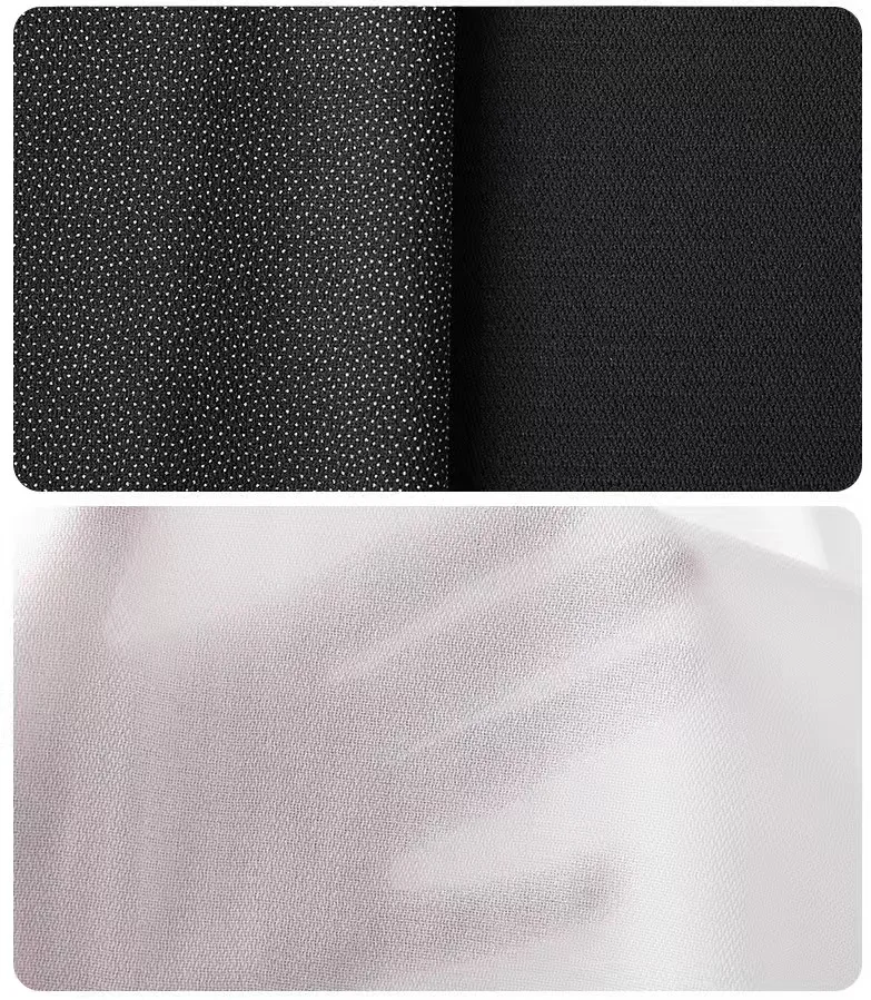 100 г 300D утолщенная тканая плавкая клейкая прокладочная ткань черного и белого цвета для ветровки