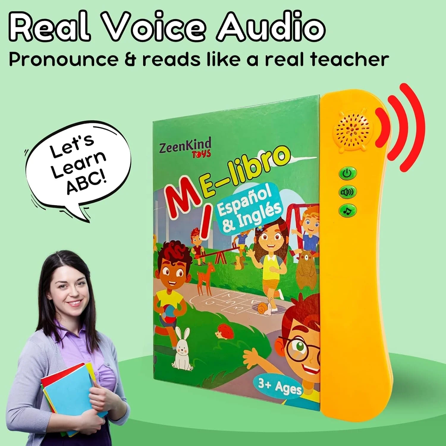 Interactive Educational Electronic Book Bilingual Toys Spanish English Talking Sound Books
