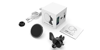 
2021 New Design Automatic Clamping Mount Qi wireless car charger magnet for iphone for Android phone 