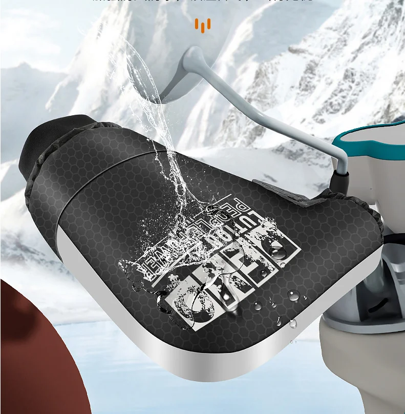 OEM LOGO Windshield-fleece-thickened cotton  motorcycle handlebar set Winter warm motorcycle bike gloves