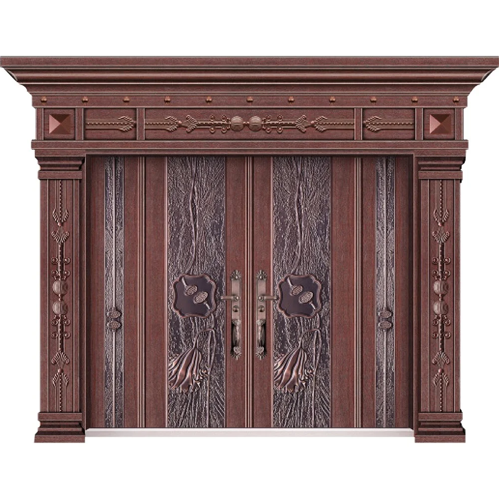 Residential Luxury Exterior Security Doors Bulletproof Zinc Alloy Villa Door from China