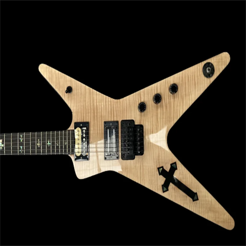Quality Dime Bag Crucifix Inlays 6 Electric Guitar Flame Maple Top Black Hardware Glossy Finishes free shipping in stock