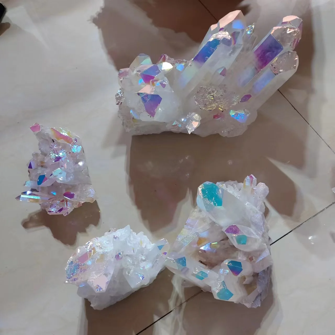 Donghai Wholesale Natural clear quartz Cluster angel aura High Quality Rough  Clear Crystal cluster For  decoration