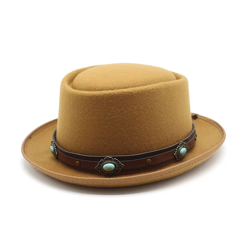 Unisex Fedora Hat  Rodeo Band Cowgirl Hat Wide Brim Vintage Western Style for Outdoor  Adults Cowboy Fedora Hat