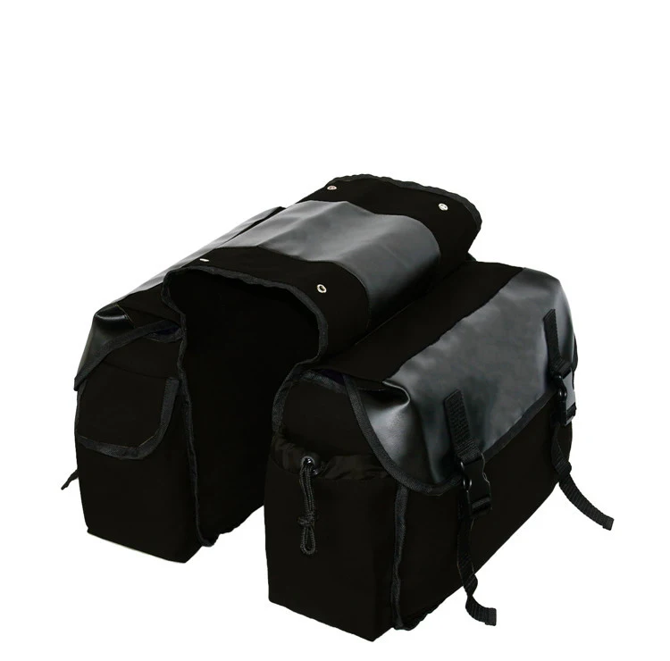 Large Capacity Upgraded Canvas Bike Rear Rack Pannier Trunk Saddle Bag With Multi Pockets