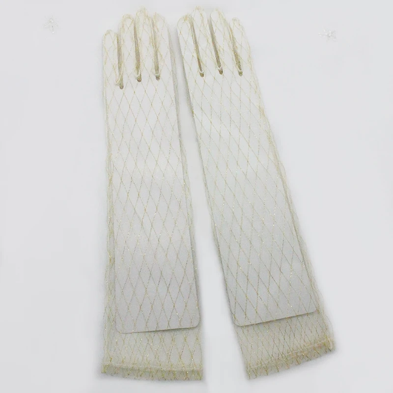 G9842M7 wedding gloves bridal glove tulle lace glove