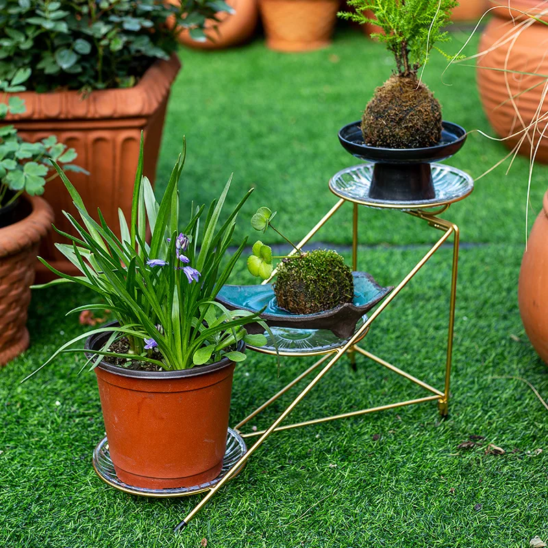 Staircase  Shape Fashion Wholesales Iron Tricycle Plant Flower Vase Stand Display for Wedding Garden Decor Flower Rack